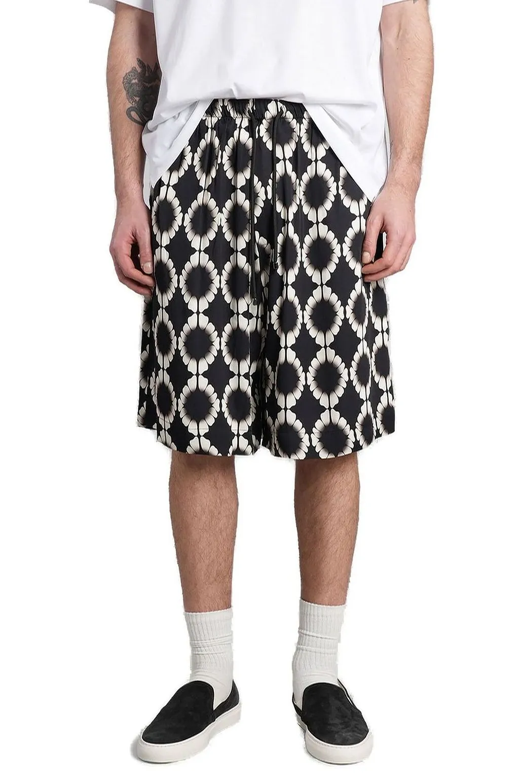 Laneus Printed Drawstring Shorts