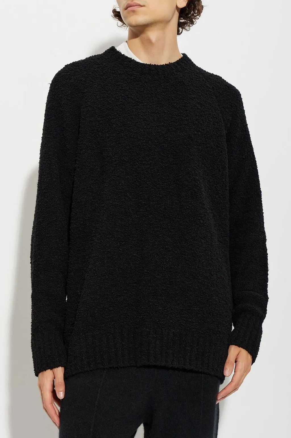 Laneus Textured Crew-Neck Knitted Sweater