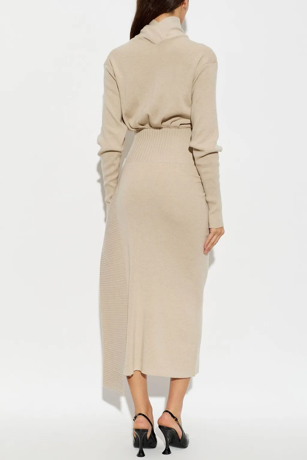 Lanvin Asymmetric Waist Detail Knitted Dress