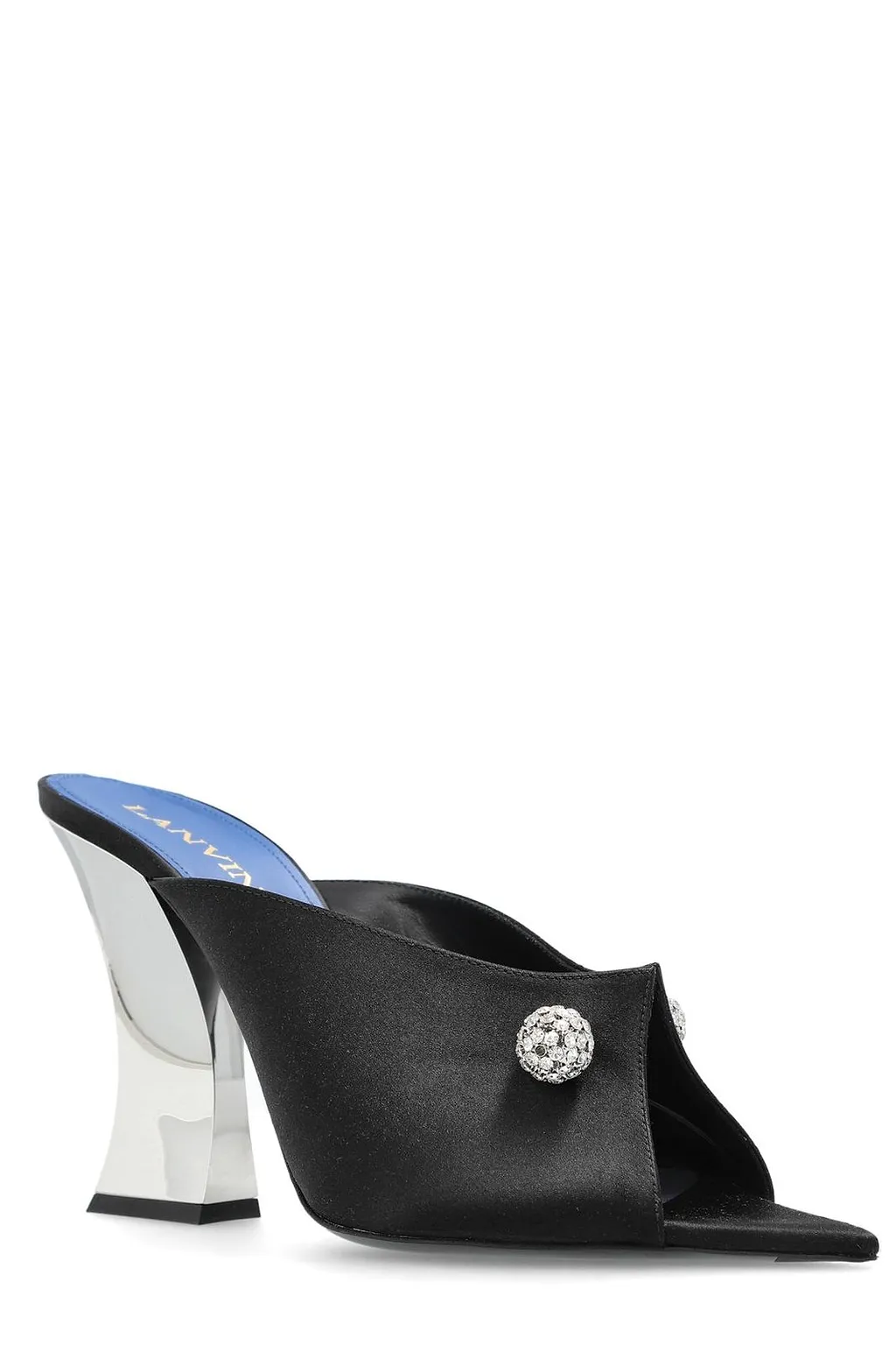 Lanvin Crystal Buckle Heeled Mules