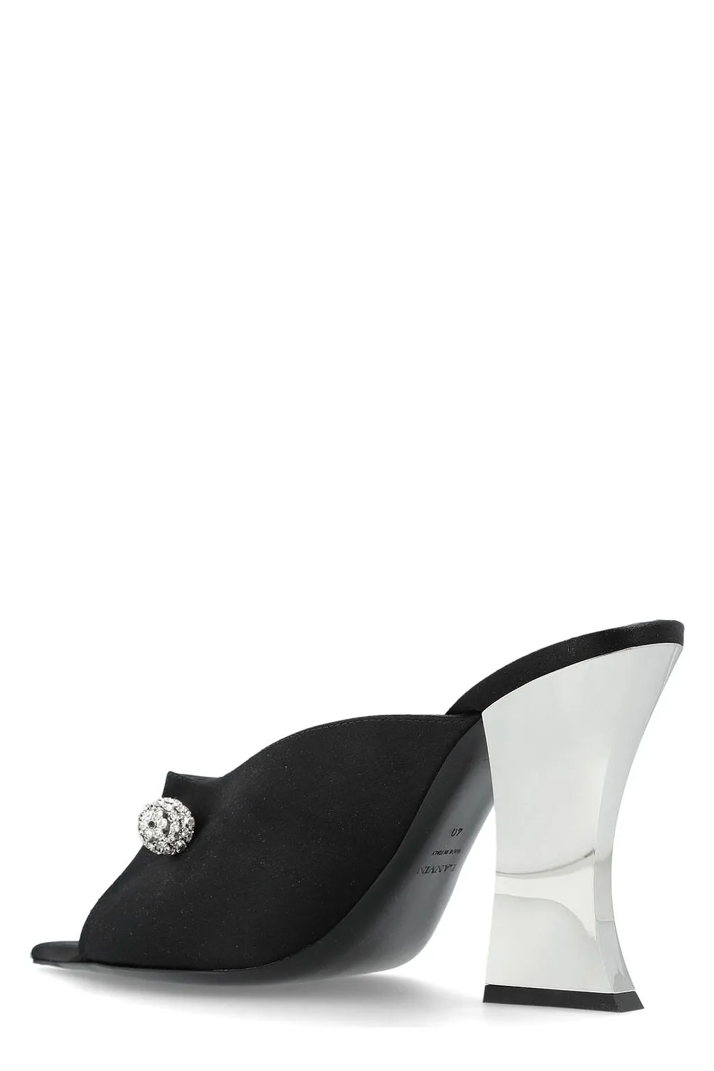 Lanvin Crystal Buckle Heeled Mules