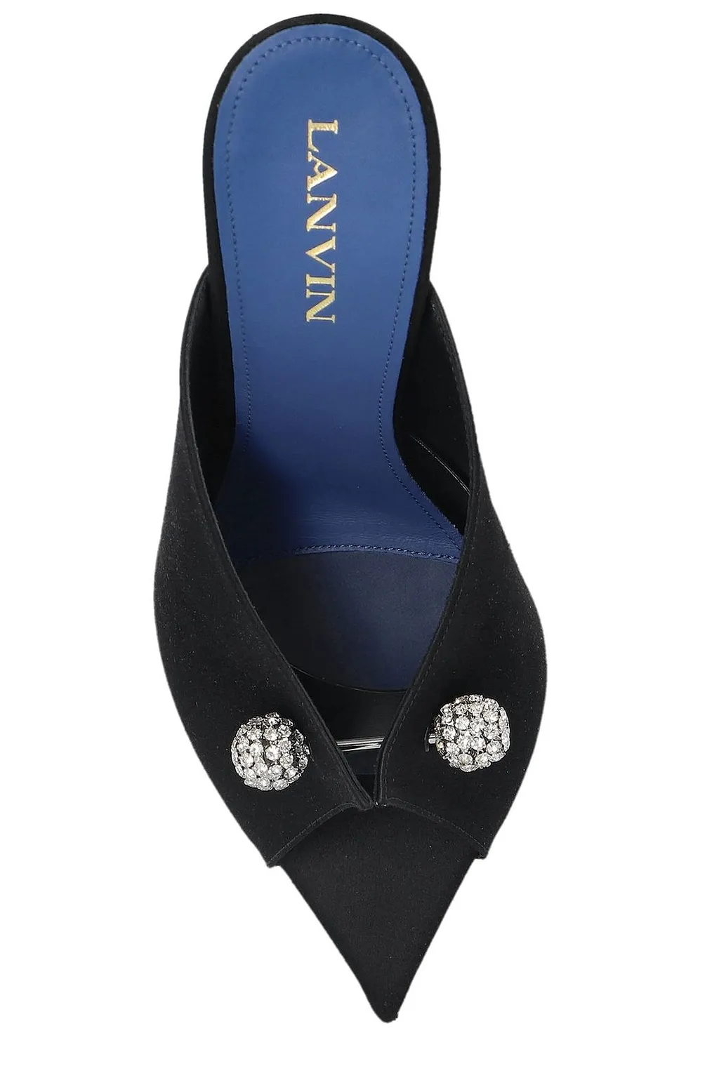 Lanvin Crystal Buckle Heeled Mules