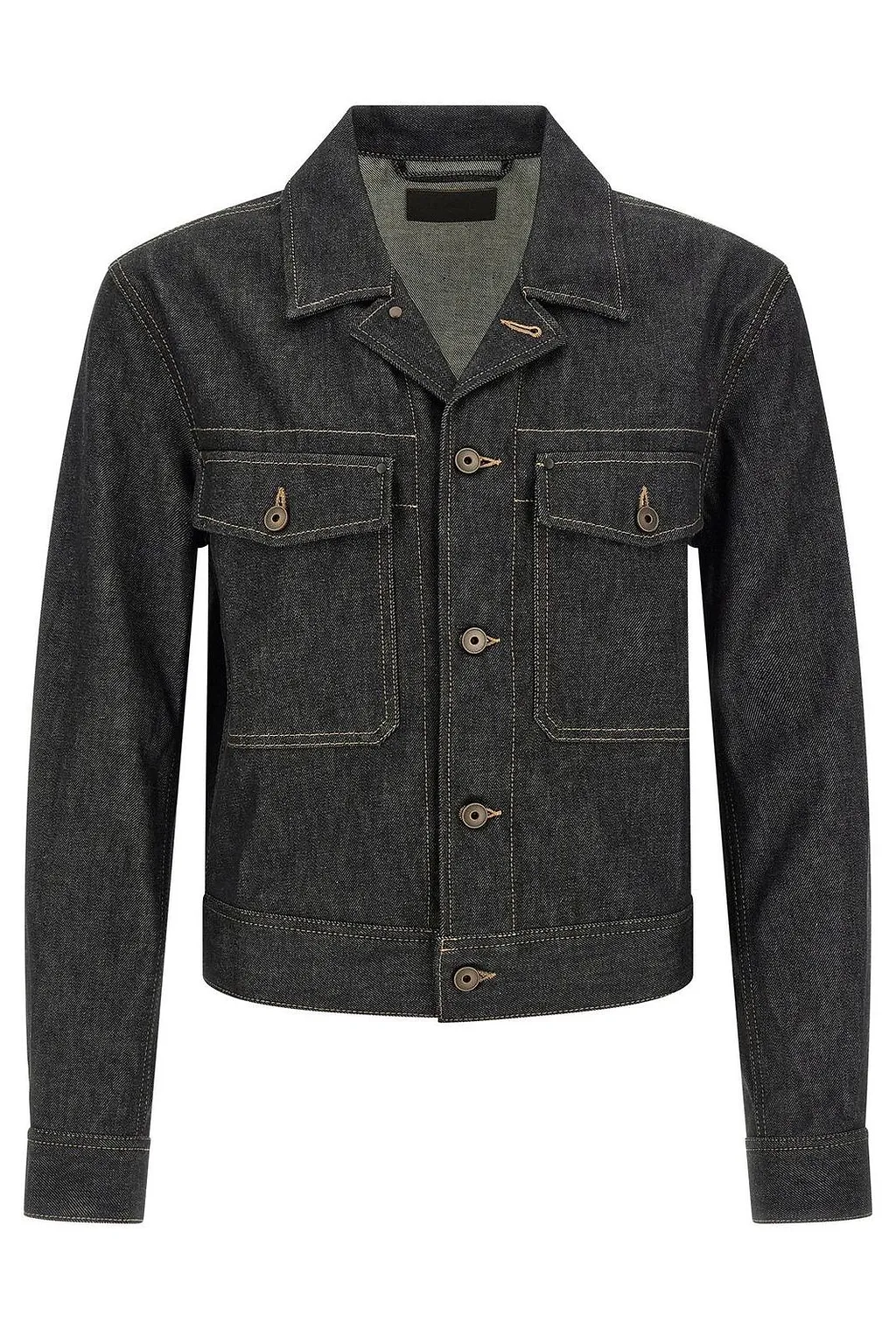Lemaire Trucker Contrast-Stitch Denim Jacket