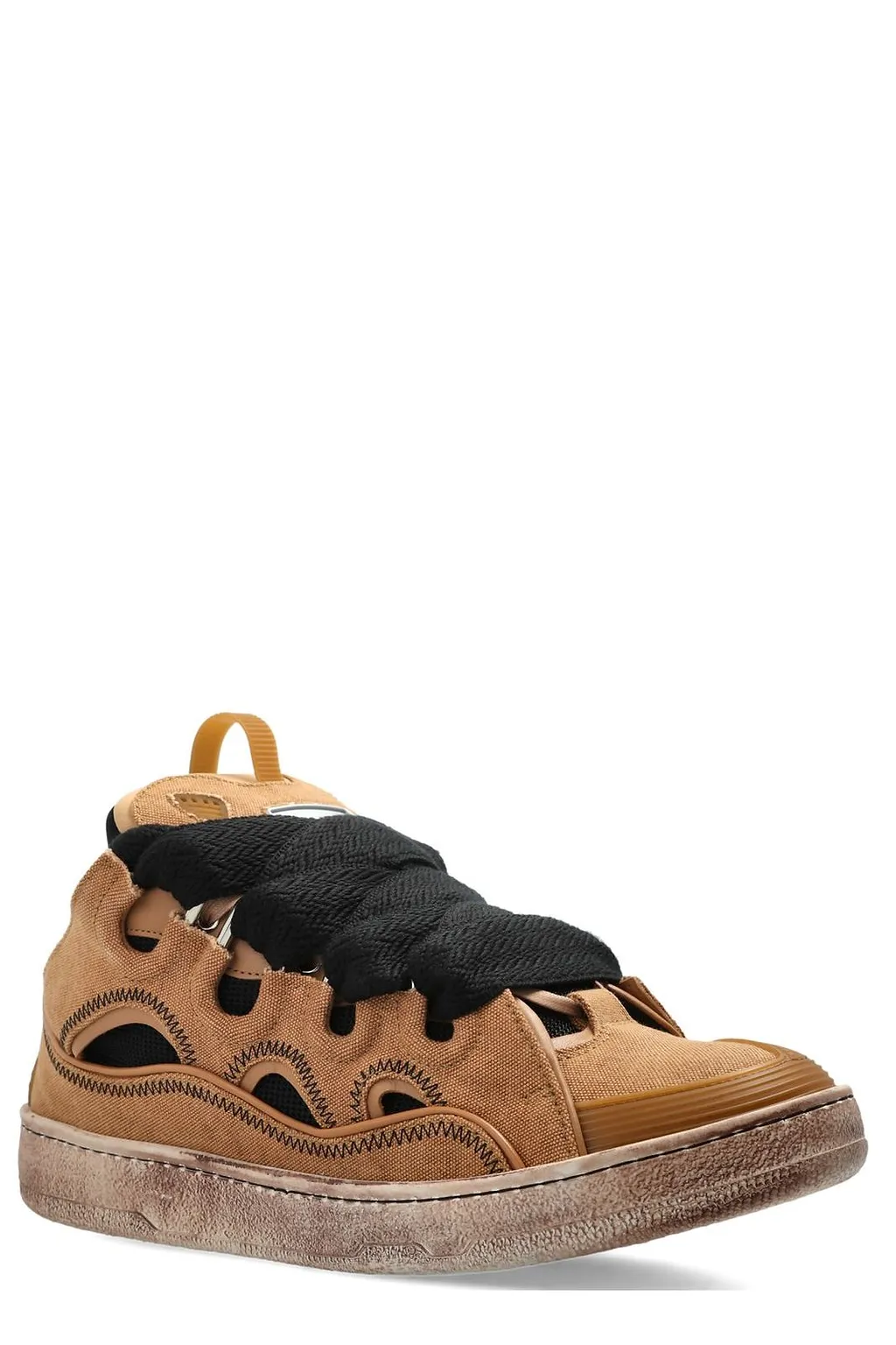 Lanvin Curb Oversized-Lace Low-Top Sneakers
