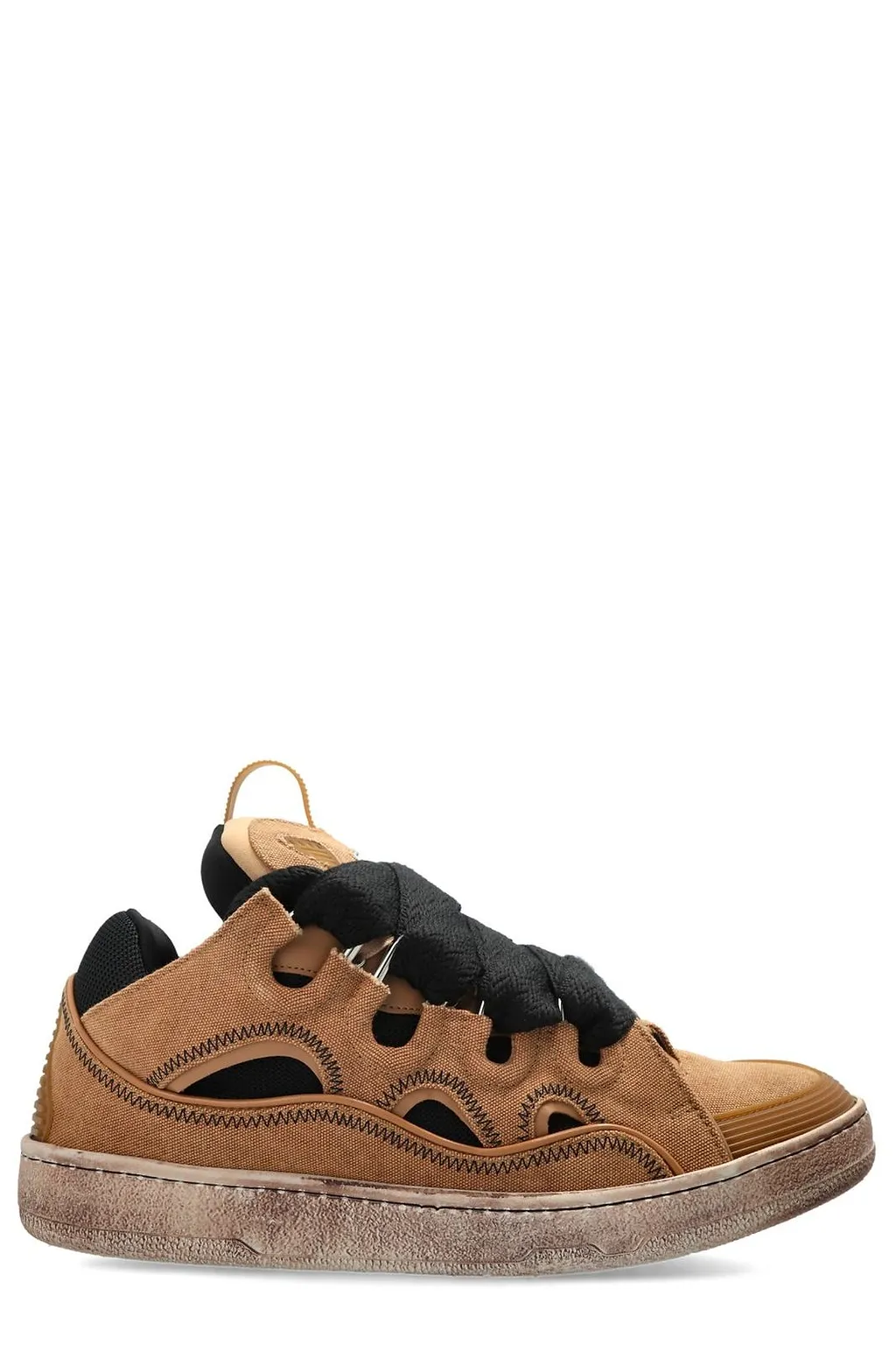 Lanvin Curb Oversized-Lace Low-Top Sneakers
