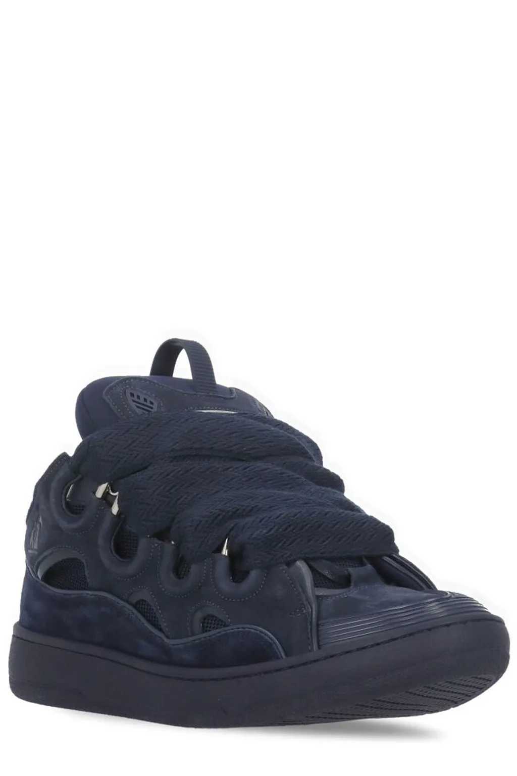 Lanvin Curb Round Toe Lace-Up Sneakers