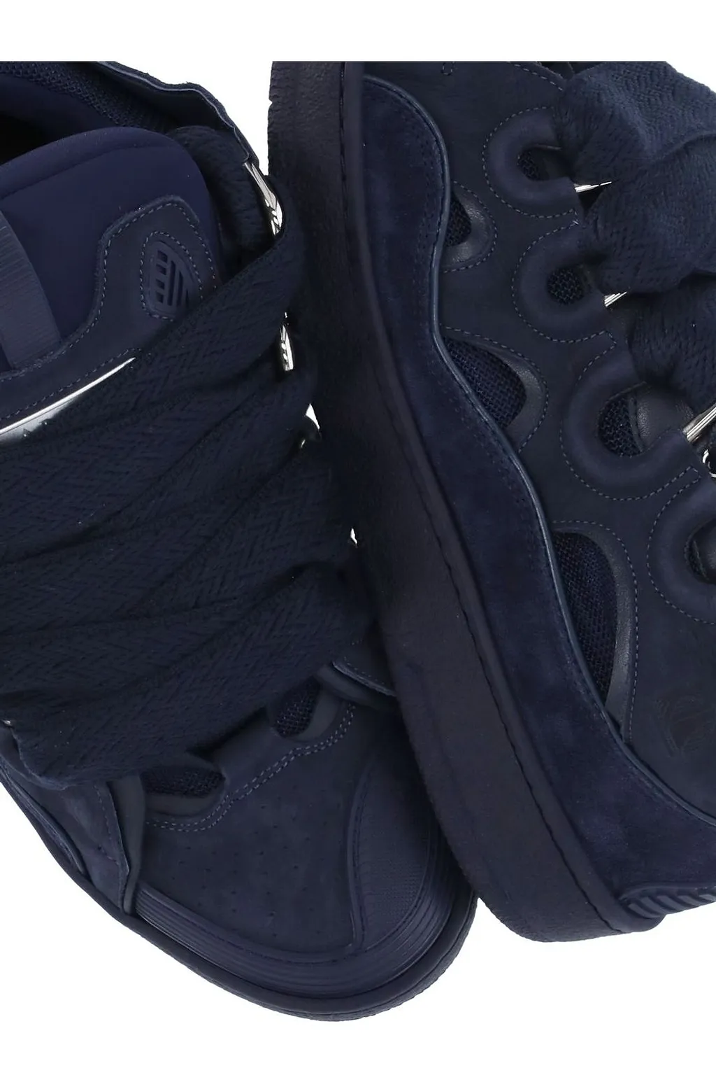 Lanvin Curb Round Toe Lace-Up Sneakers