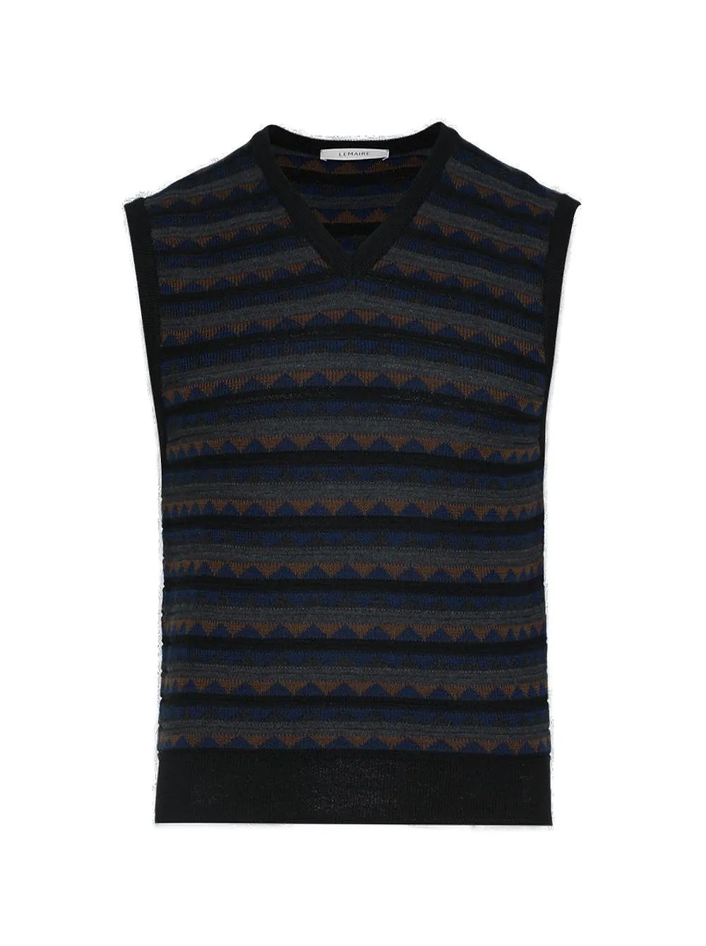 Lemaire V-Neck Geometric Patterned Vest