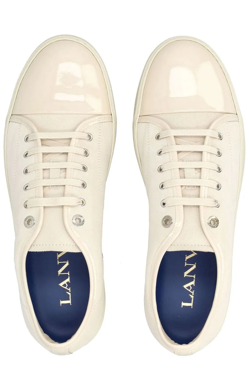 Lanvin Dbb1 Patent-Toe Low-Top Sneakers