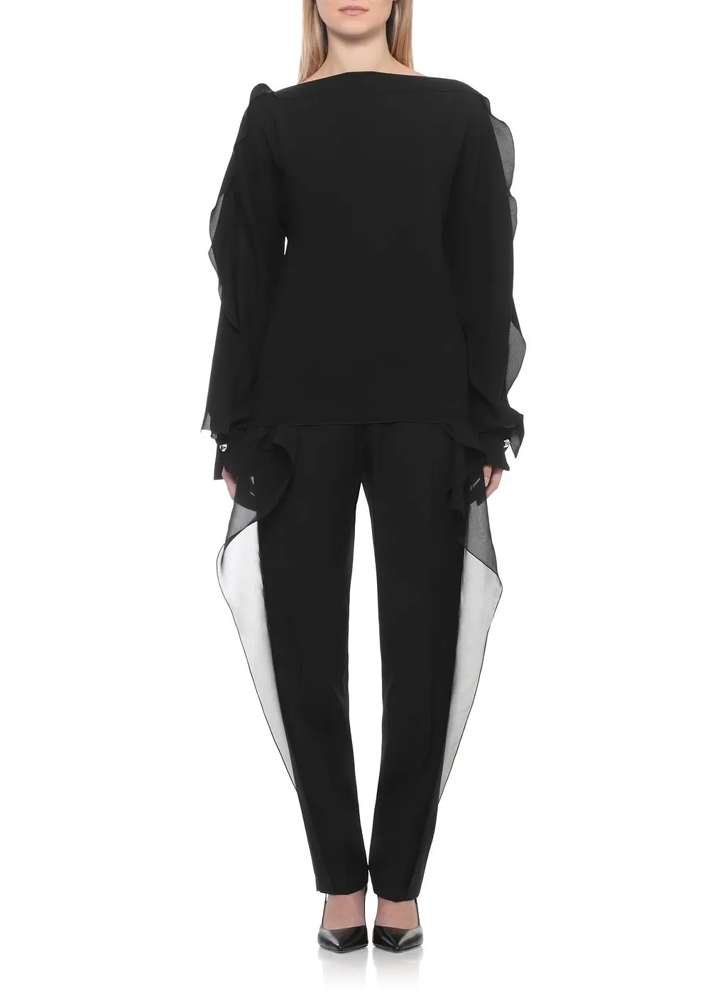 Lanvin Embellished Off-Shoulder Sweatshirt