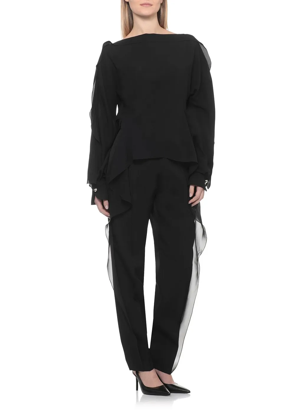 Lanvin Embellished Off-Shoulder Sweatshirt
