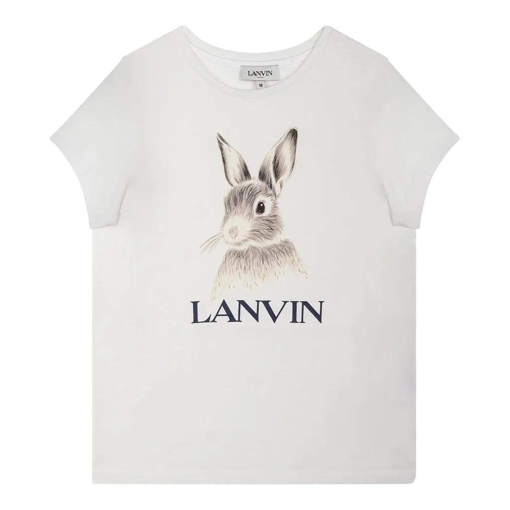 Lanvin Enfant Botanica Rabbit-Print Jersey T-Shirt