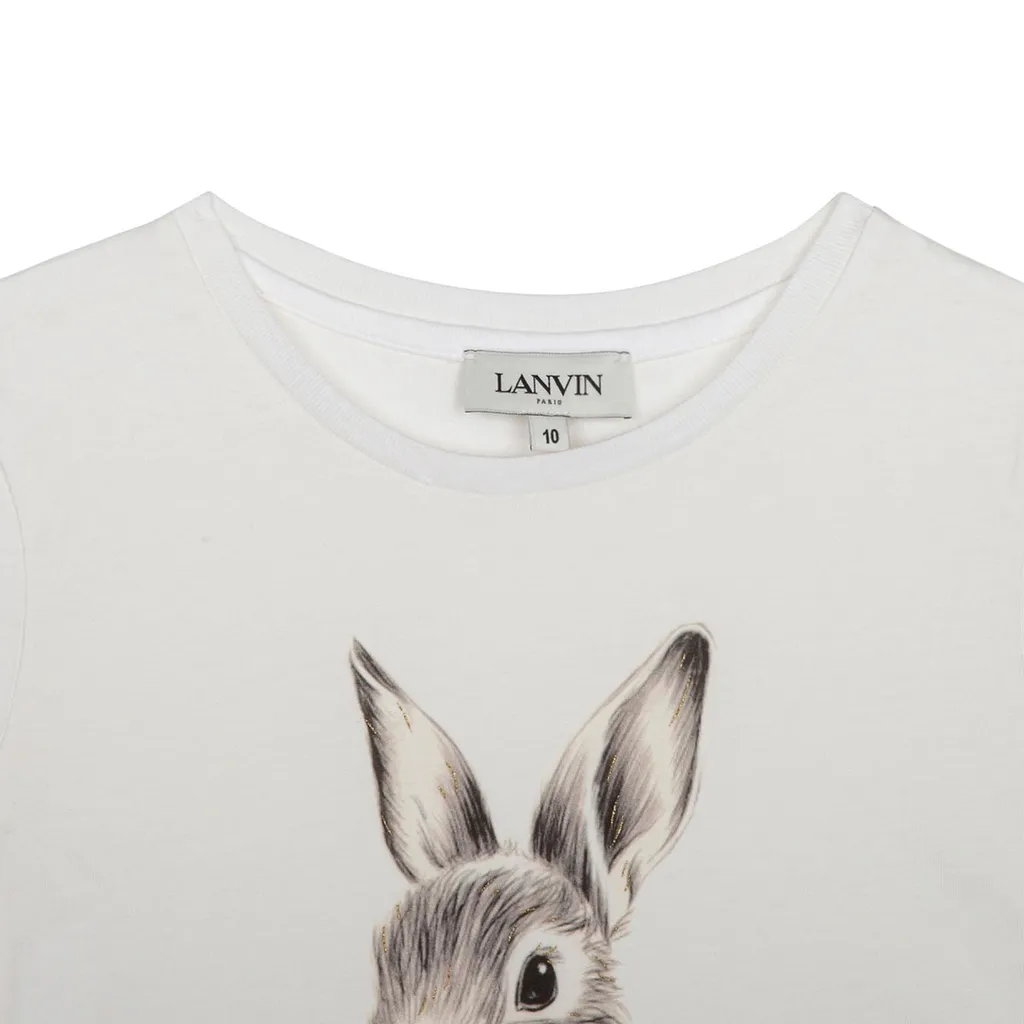 Lanvin Enfant Botanica Rabbit-Print Jersey T-Shirt