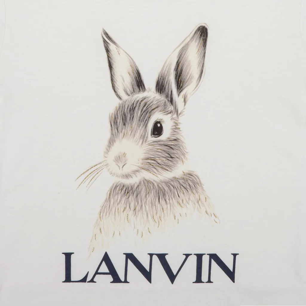Lanvin Enfant Botanica Rabbit-Print Jersey T-Shirt