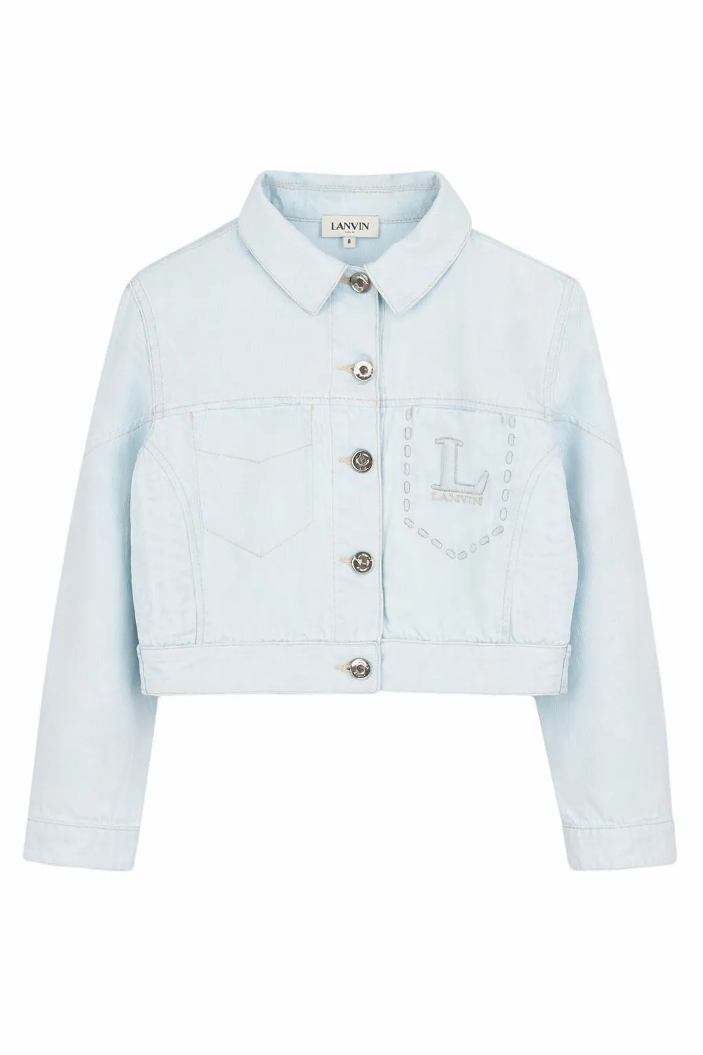 Lanvin Enfant Logo Embroidered Buttoned Denim Jacket