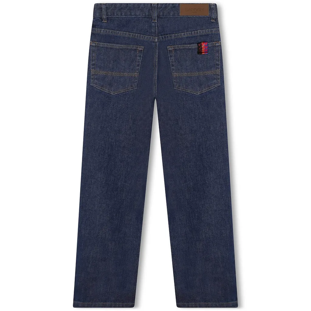 Lanvin Enfant Logo-Embroidered Jeans