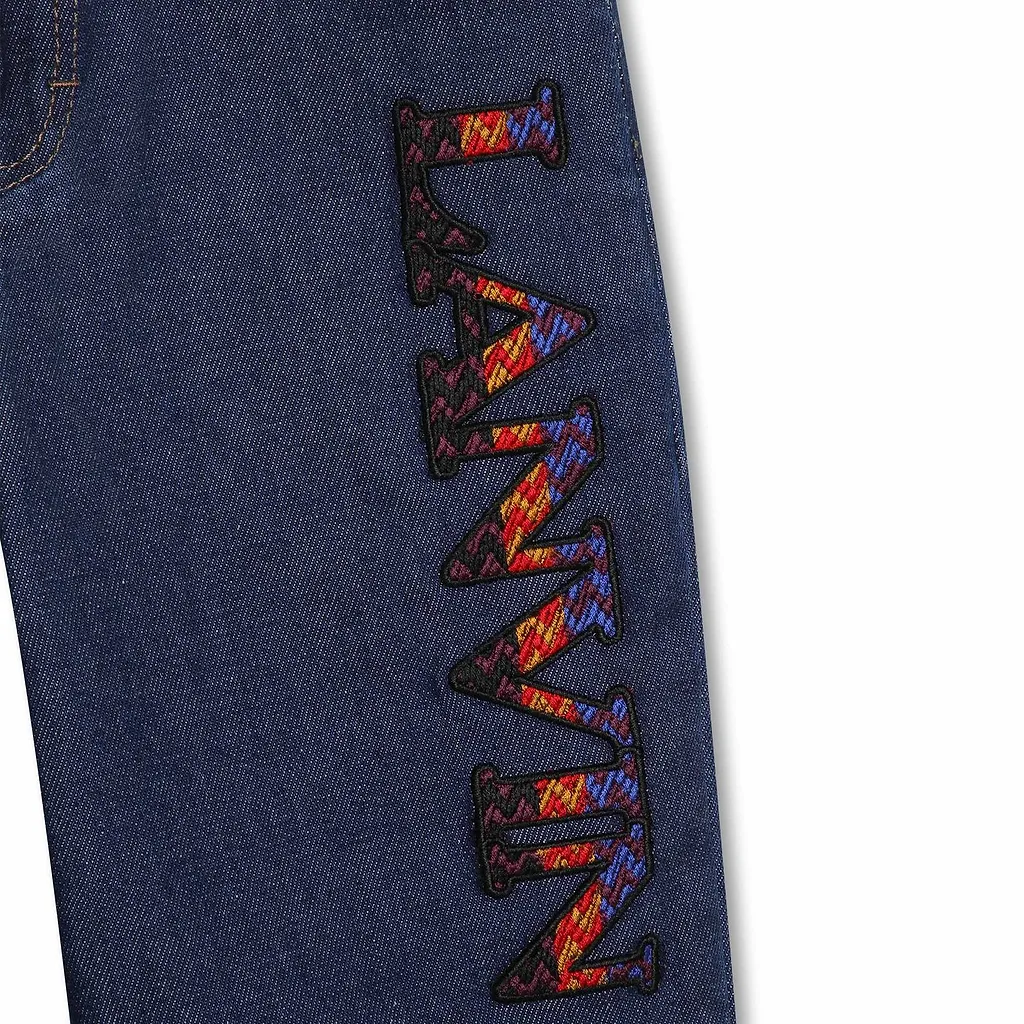 Lanvin Enfant Logo-Embroidered Jeans