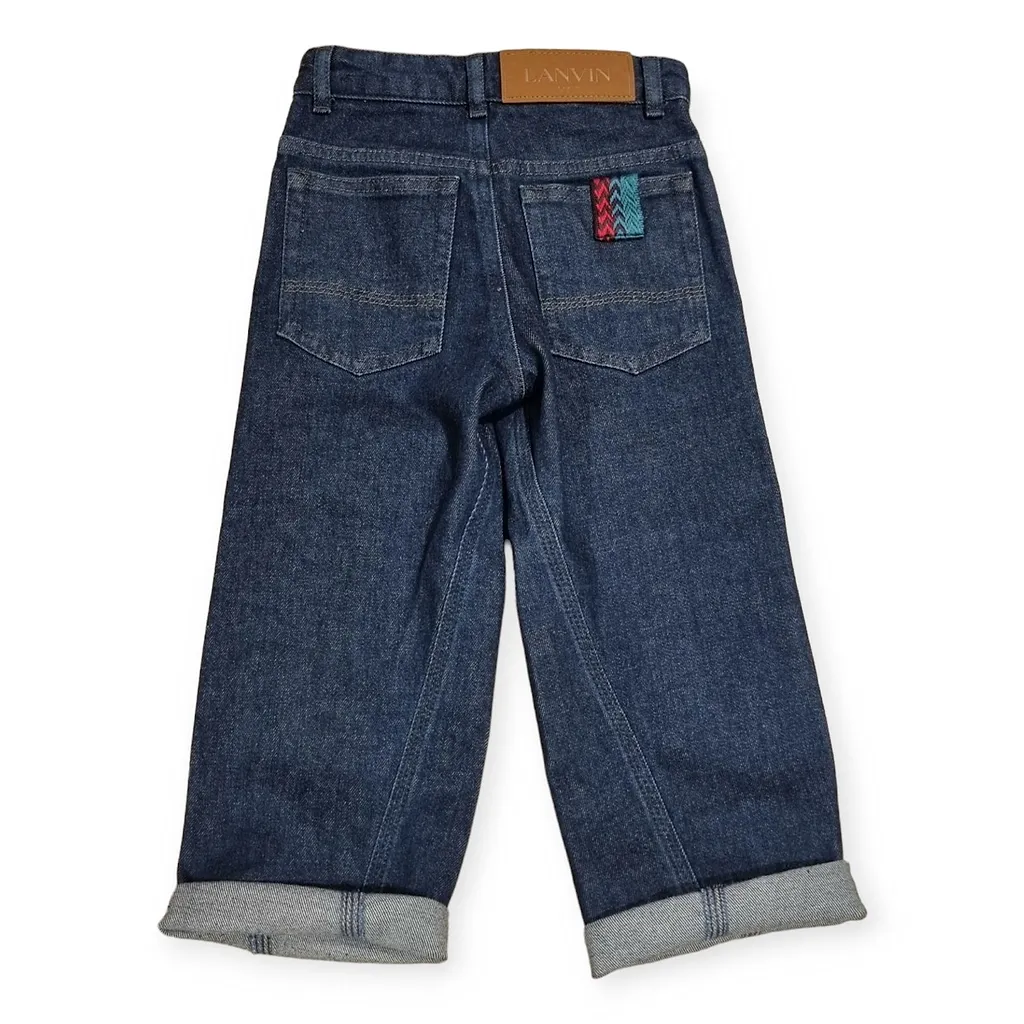 Lanvin Enfant Logo Embroidered Straight Leg Jeans