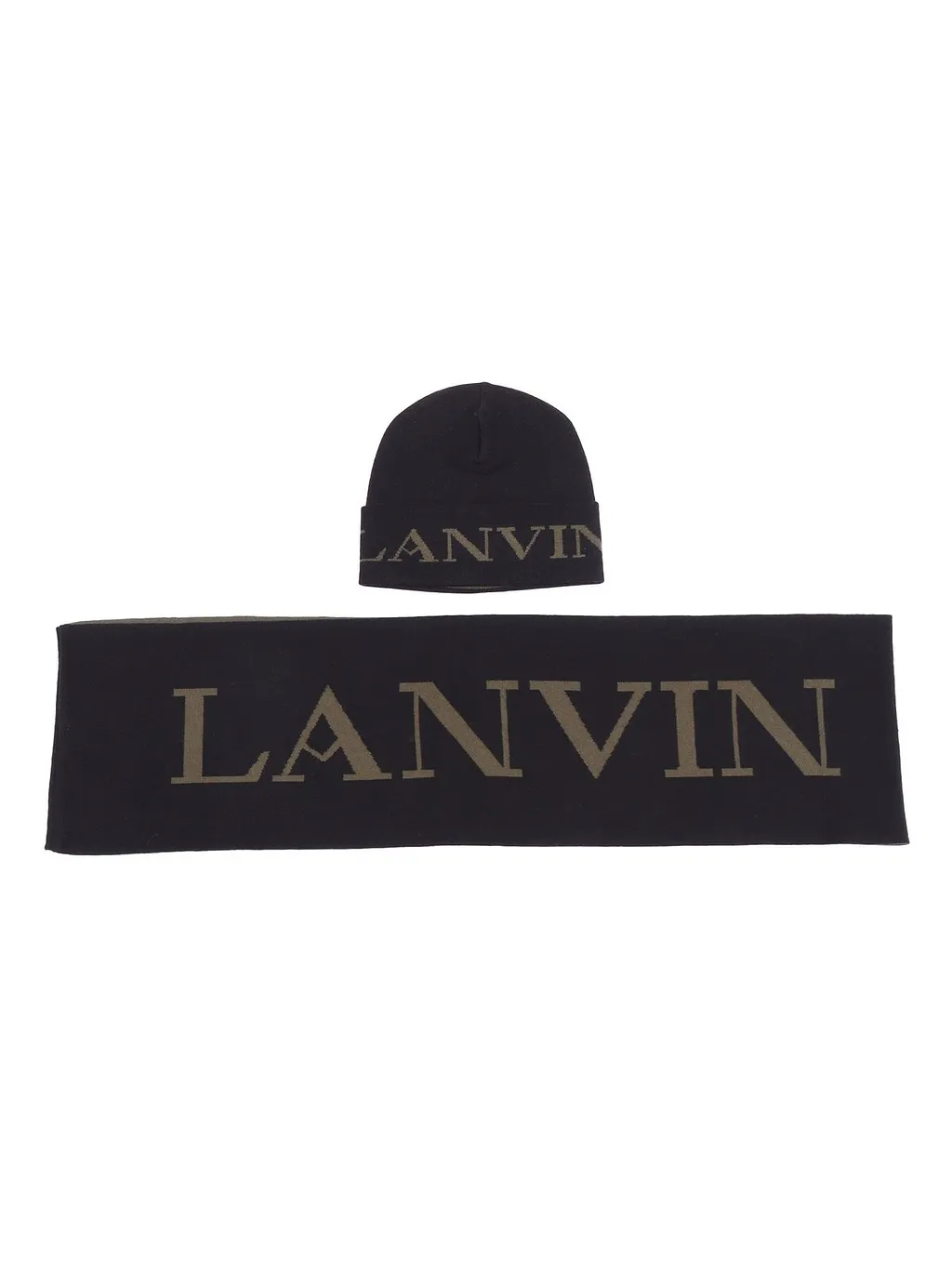 Lanvin Enfant Logo Intarsia Hat And Beanie