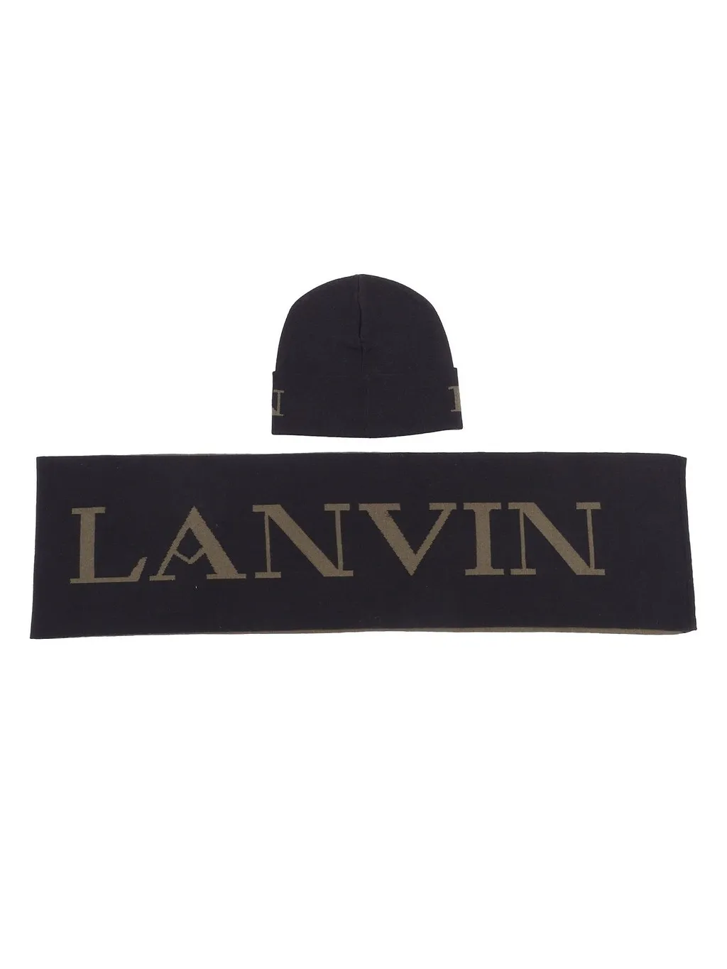 Lanvin Enfant Logo Intarsia Hat And Beanie