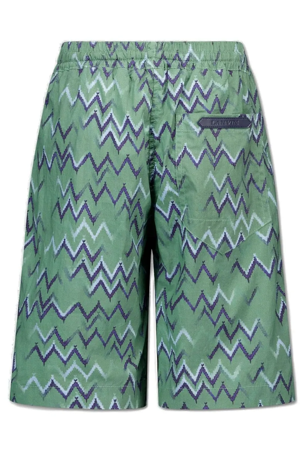 Lanvin Enfant Logo Patch Zigzag Shorts