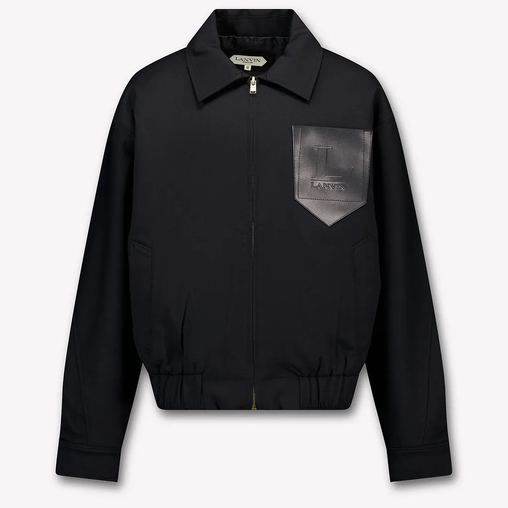 Lanvin Enfant Logo Patch Zip-Up Jacket