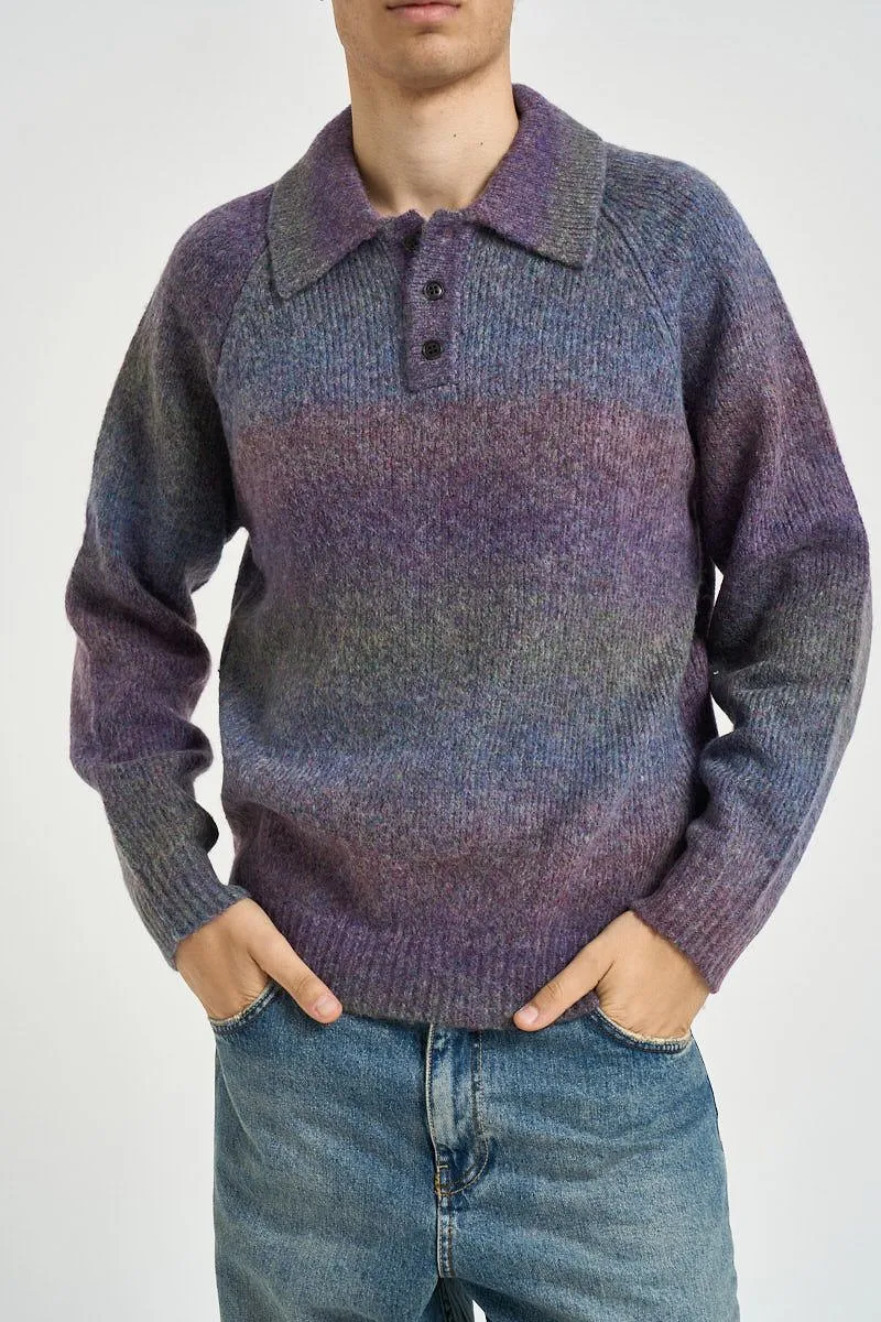 Knitted Long-Sleeve Polo Shirt