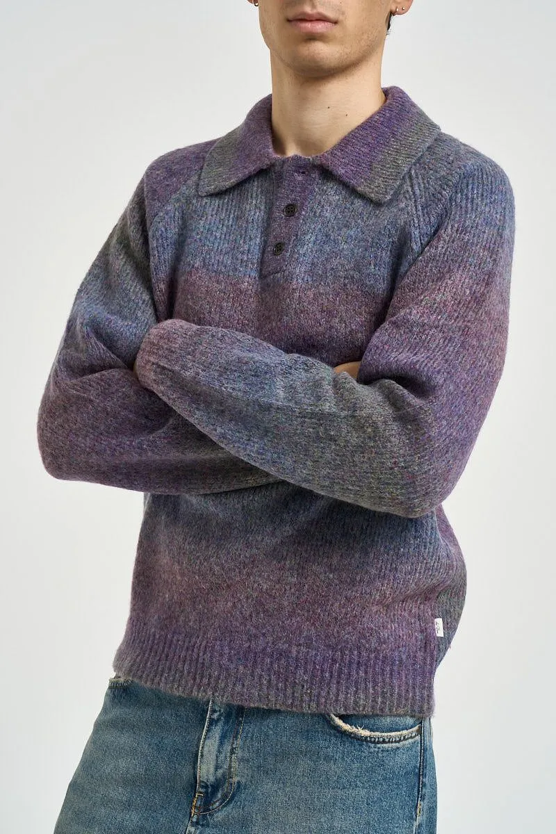 Knitted Long-Sleeve Polo Shirt