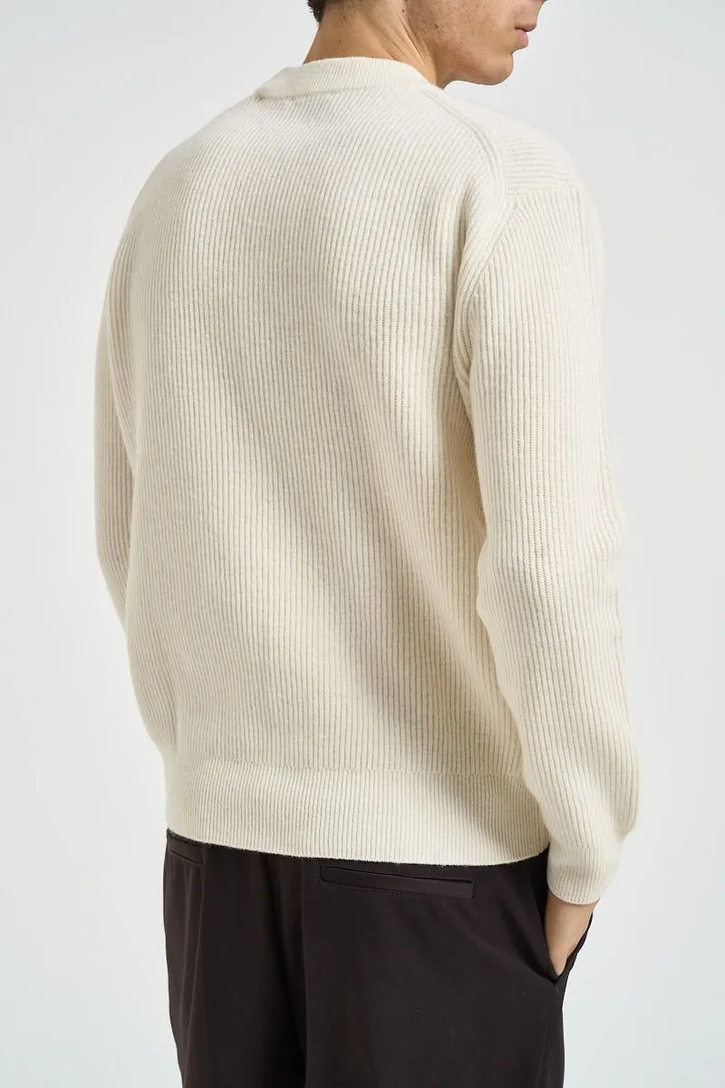 Les Deux Ribbed Crew-Neck Knitted Sweater