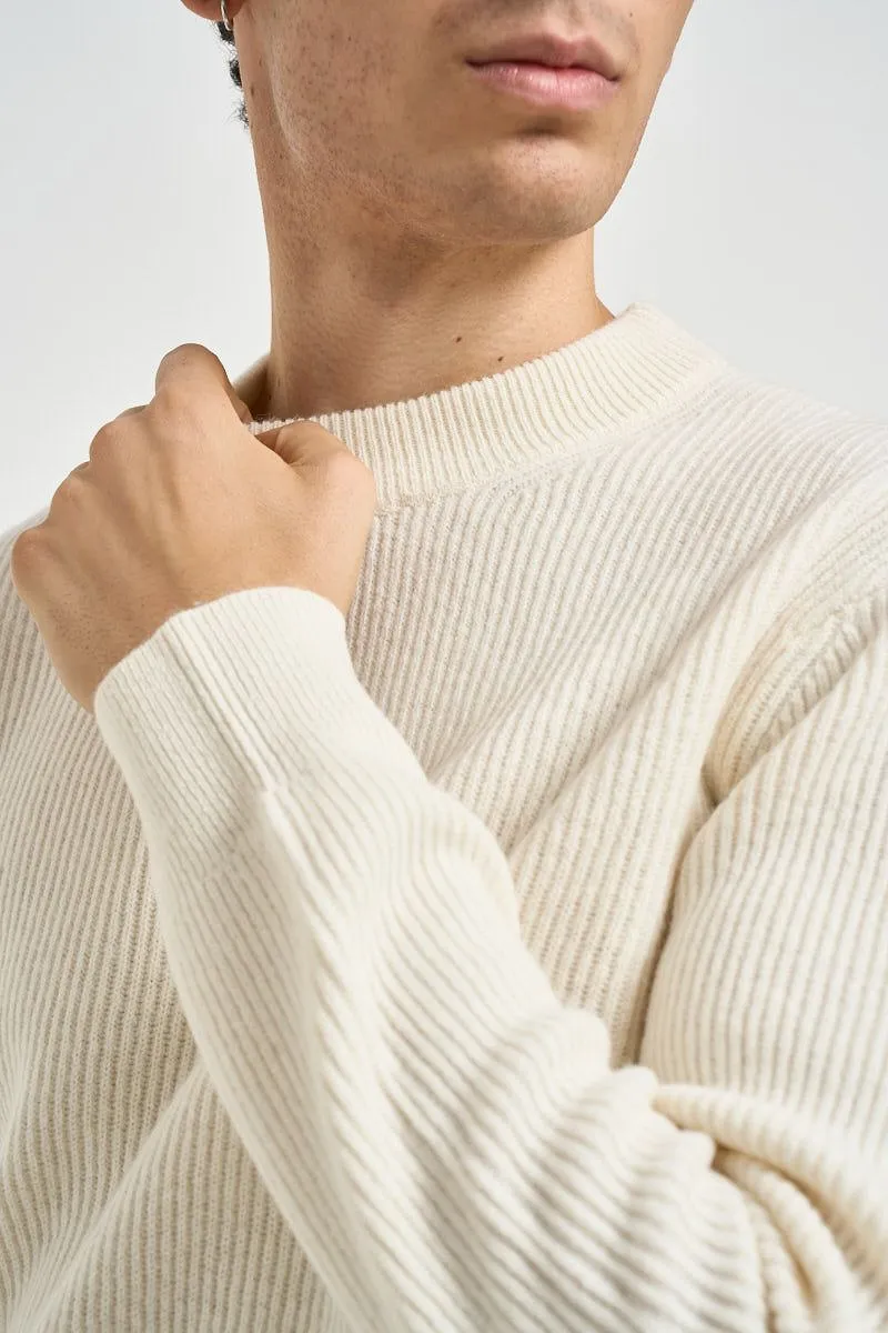 Les Deux Ribbed Crew-Neck Knitted Sweater