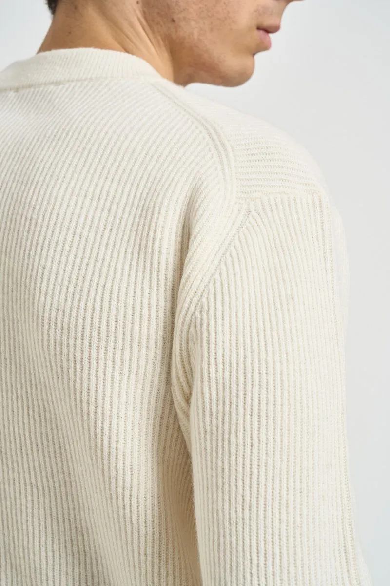 Les Deux Ribbed Crew-Neck Knitted Sweater
