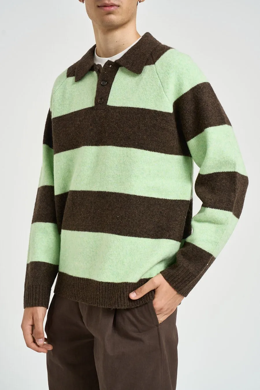 Les Deux Striped Long-Sleeve Polo Shirt