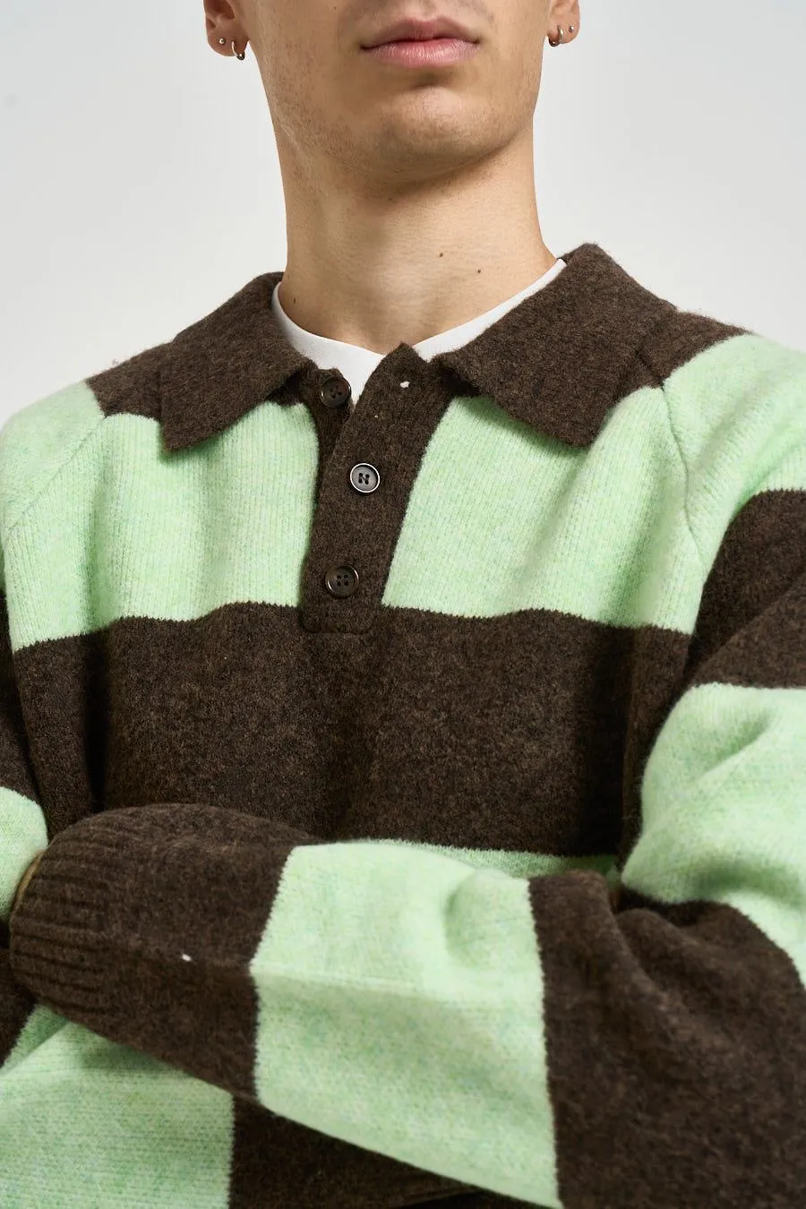 Les Deux Striped Long-Sleeve Polo Shirt
