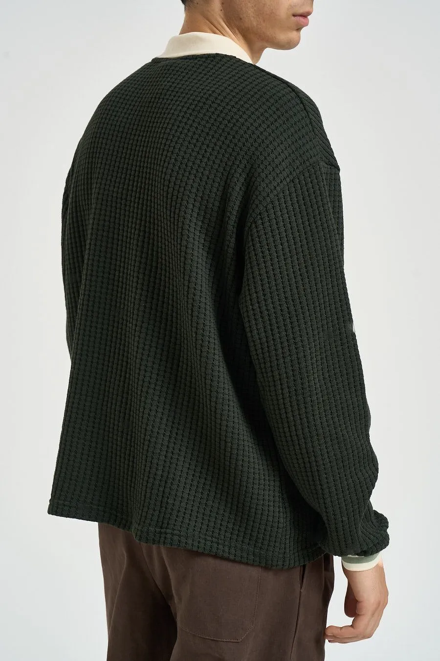 Les Deux Waffle Logo Knitted Sweater