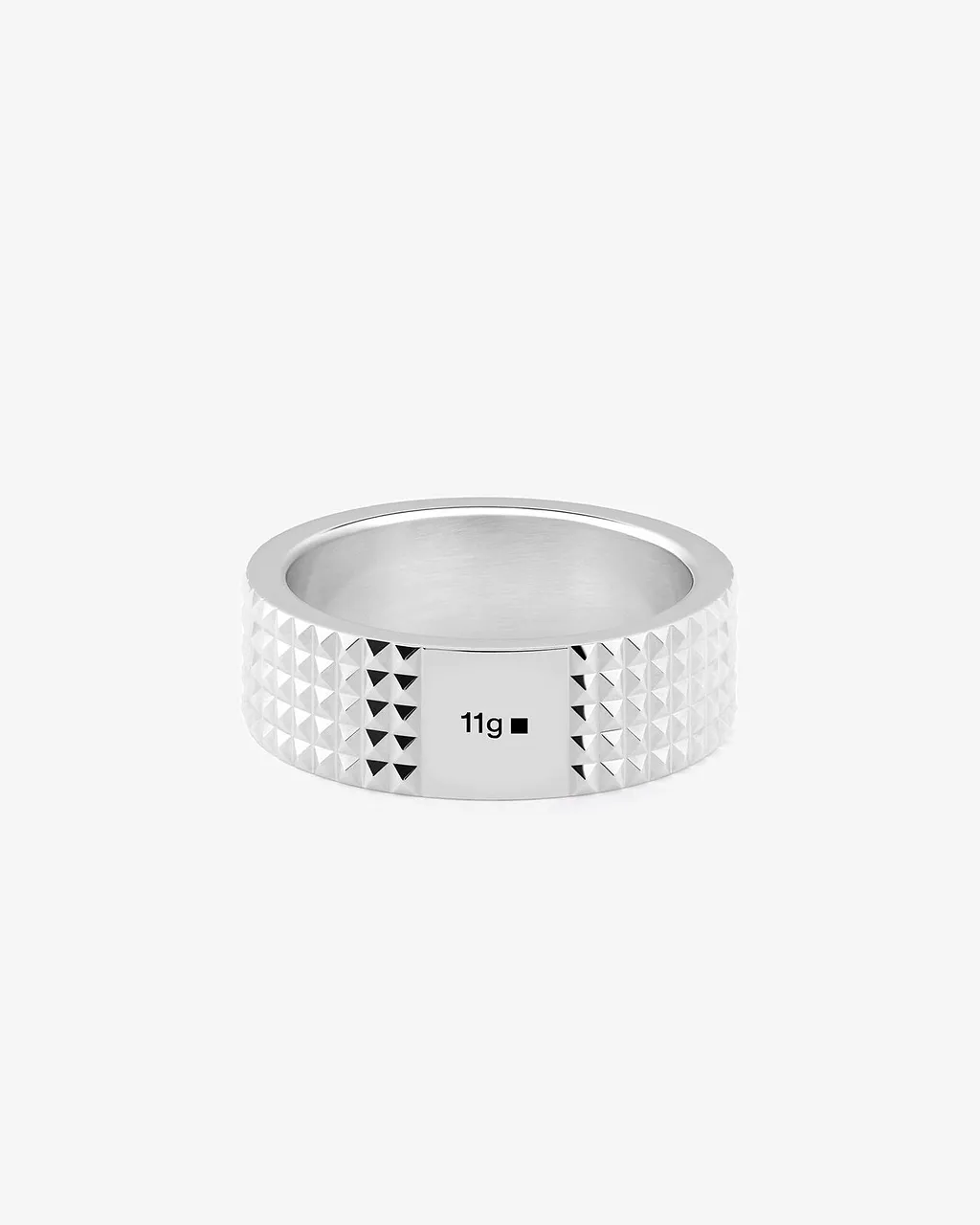 Le Gramme Ribbon Pyramid Guilloché Ring