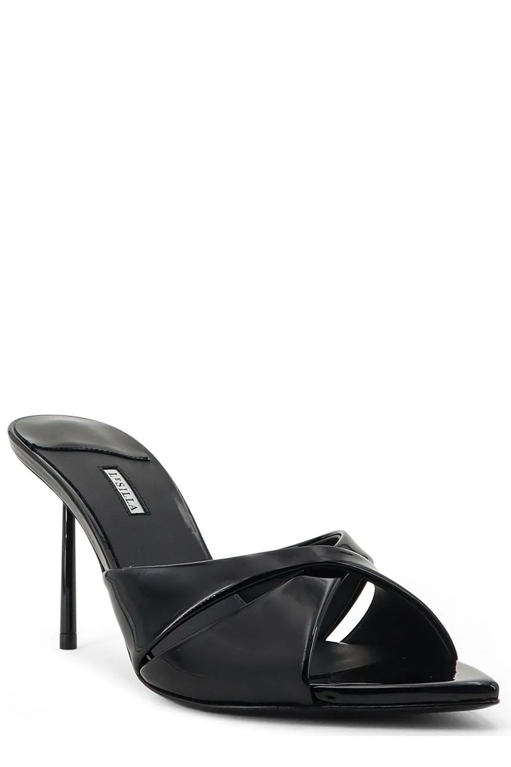 Crisscross Patent Heeled Sandals