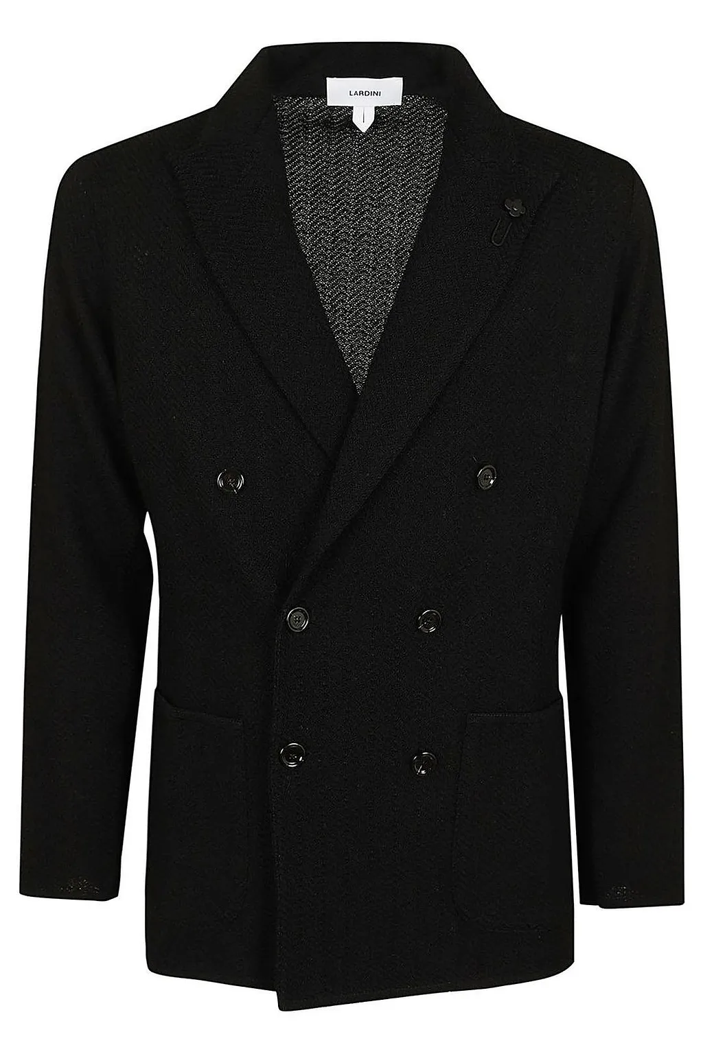 Lardini Textured Double-Breasted Knitted Jacket