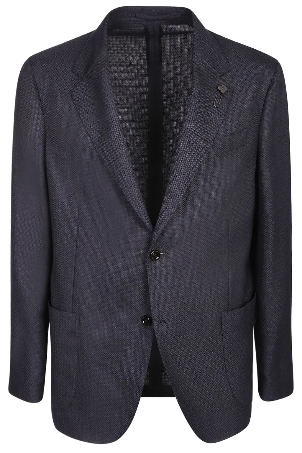 Lardini Textured Slim-Lapel Blazer