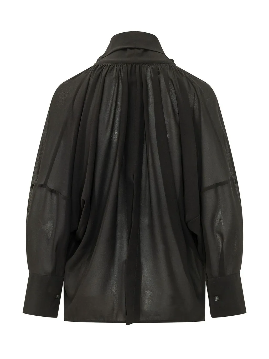 Le Sully Studio Scarf-Neck Sheer Blouse
