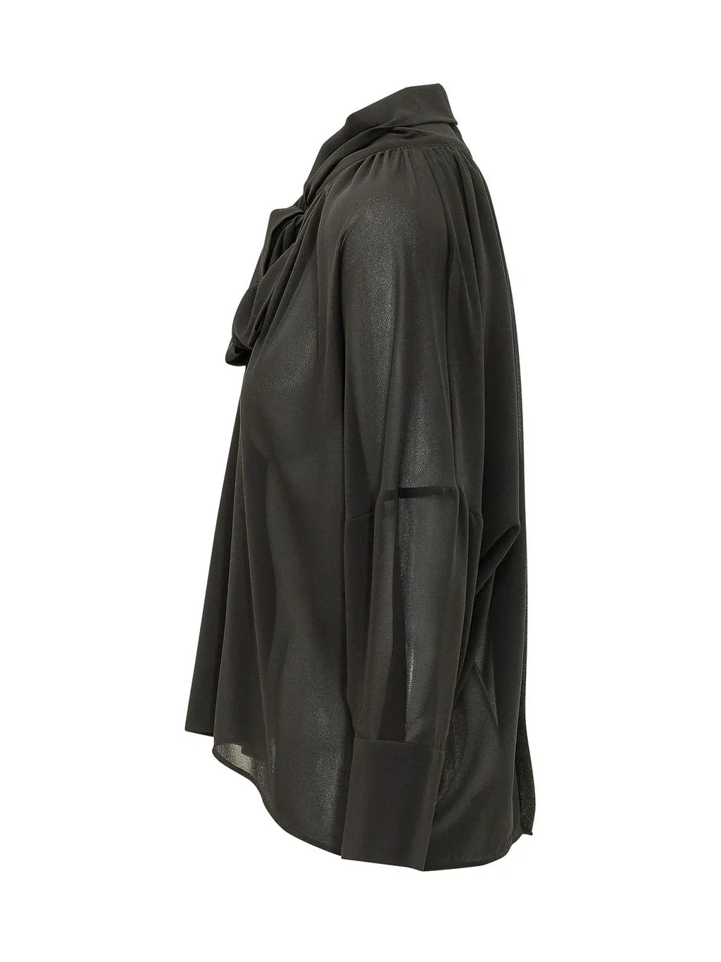 Le Sully Studio Scarf-Neck Sheer Blouse