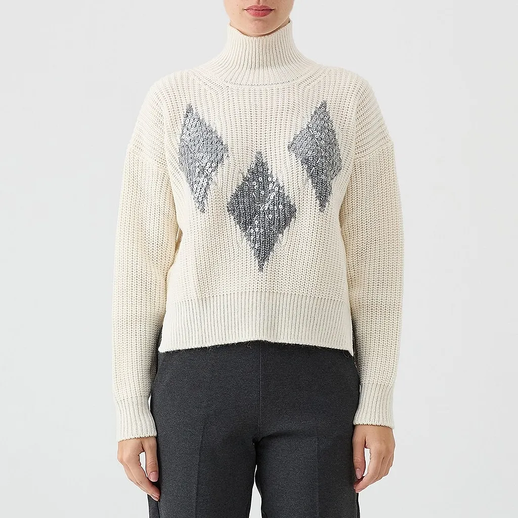 Le Tricot Perugia Ribbed Turtleneck Knitted Sweater