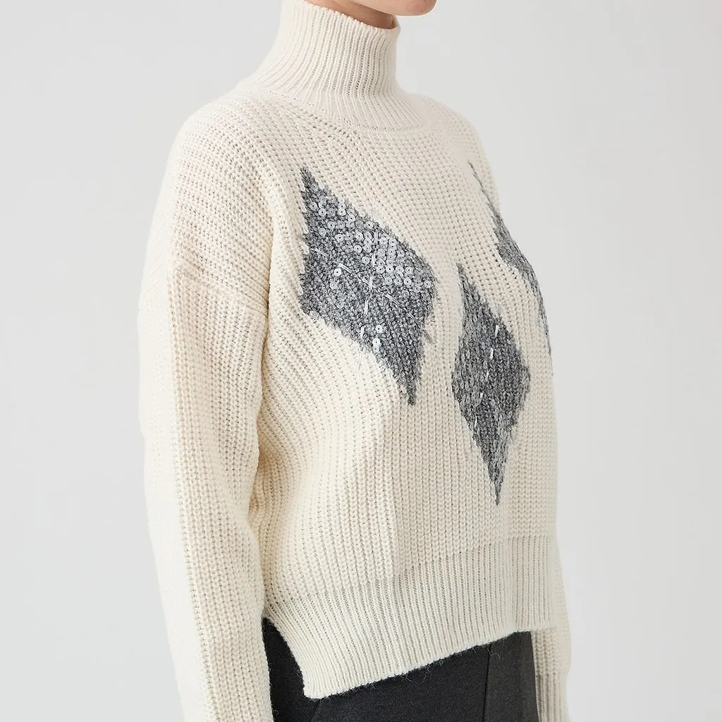 Le Tricot Perugia Ribbed Turtleneck Knitted Sweater