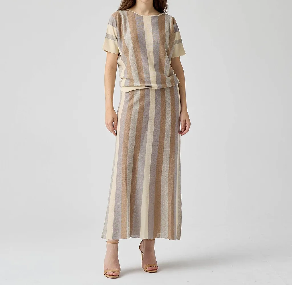 Striped Maxi Knitted Skirt