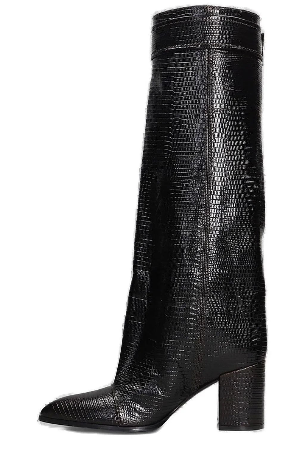 Lella Baldi Buckle-Strapped Pointed Toe Knee Boots