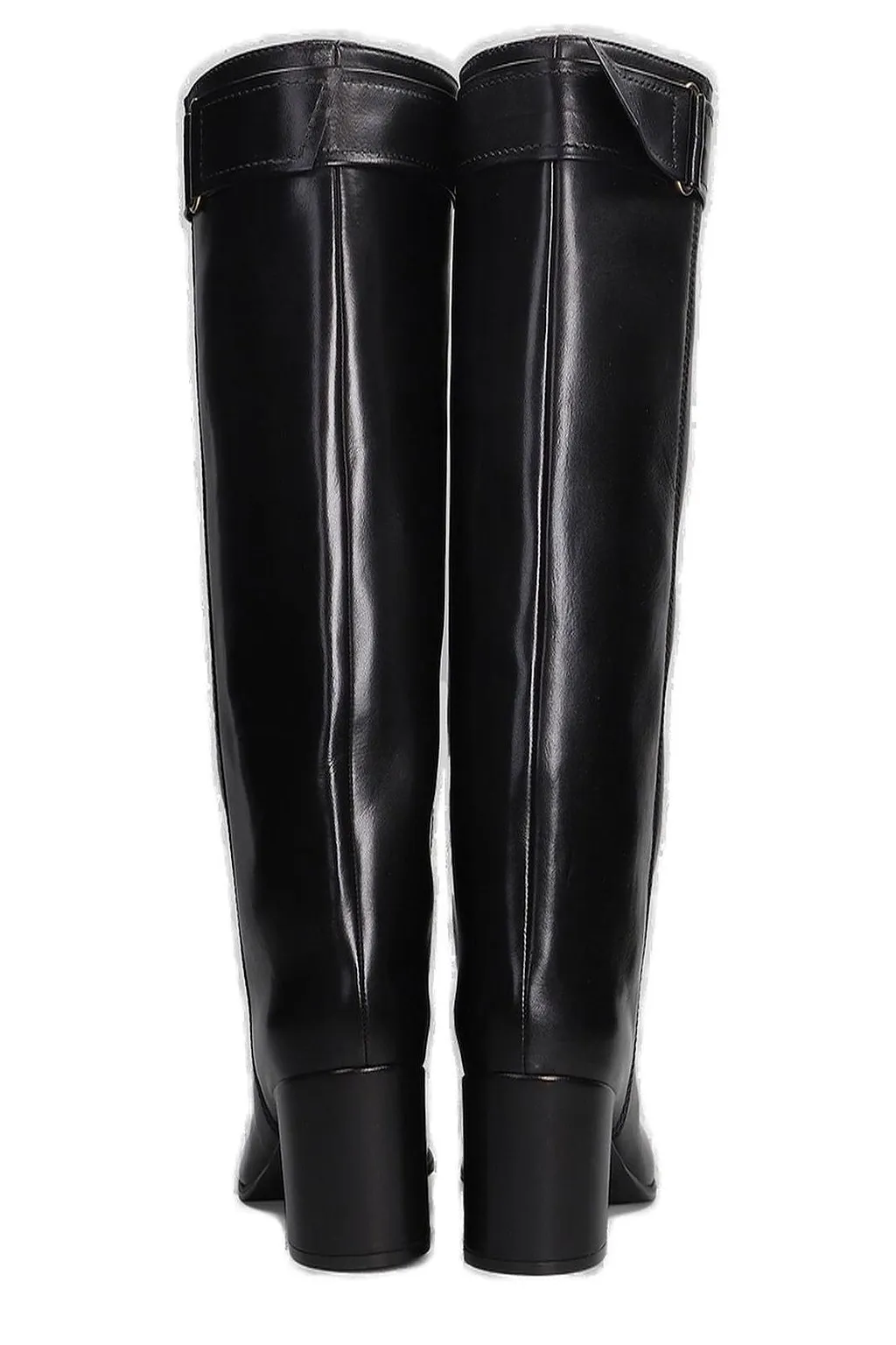 Lella Baldi Buckle-Strapped Pointed Toe Knee Boots