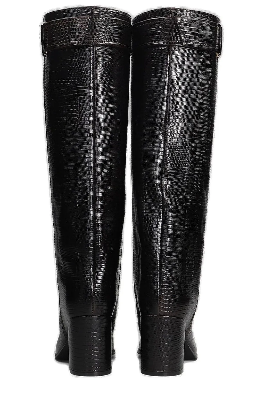Lella Baldi Buckle-Strapped Pointed Toe Knee Boots