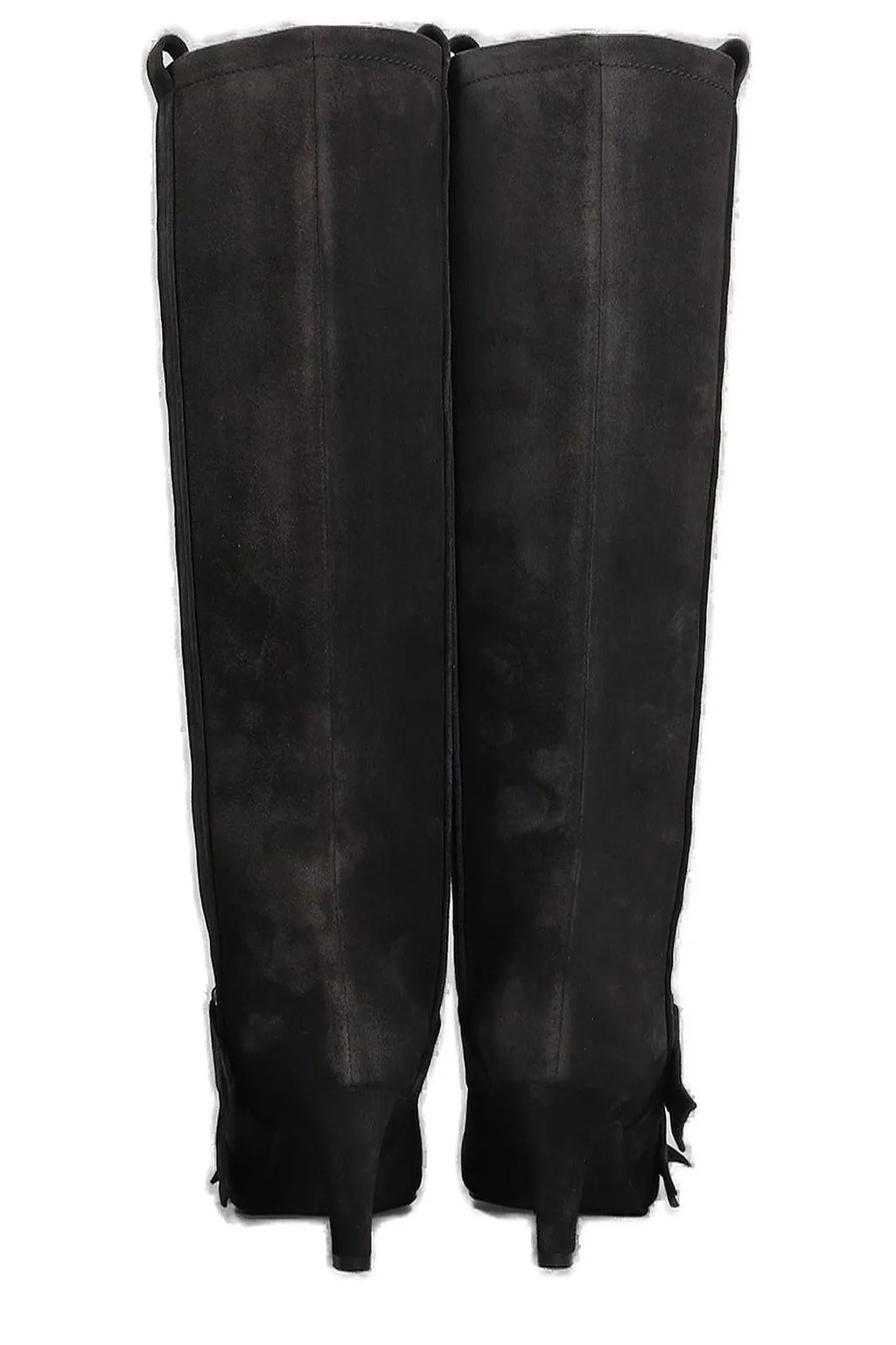 Buckled Pointed Toe Knee-High Boots
