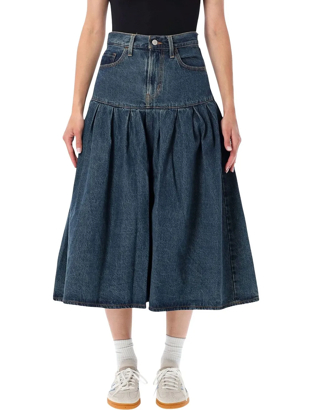 Levi's Yoked Pleated Midi Skirt