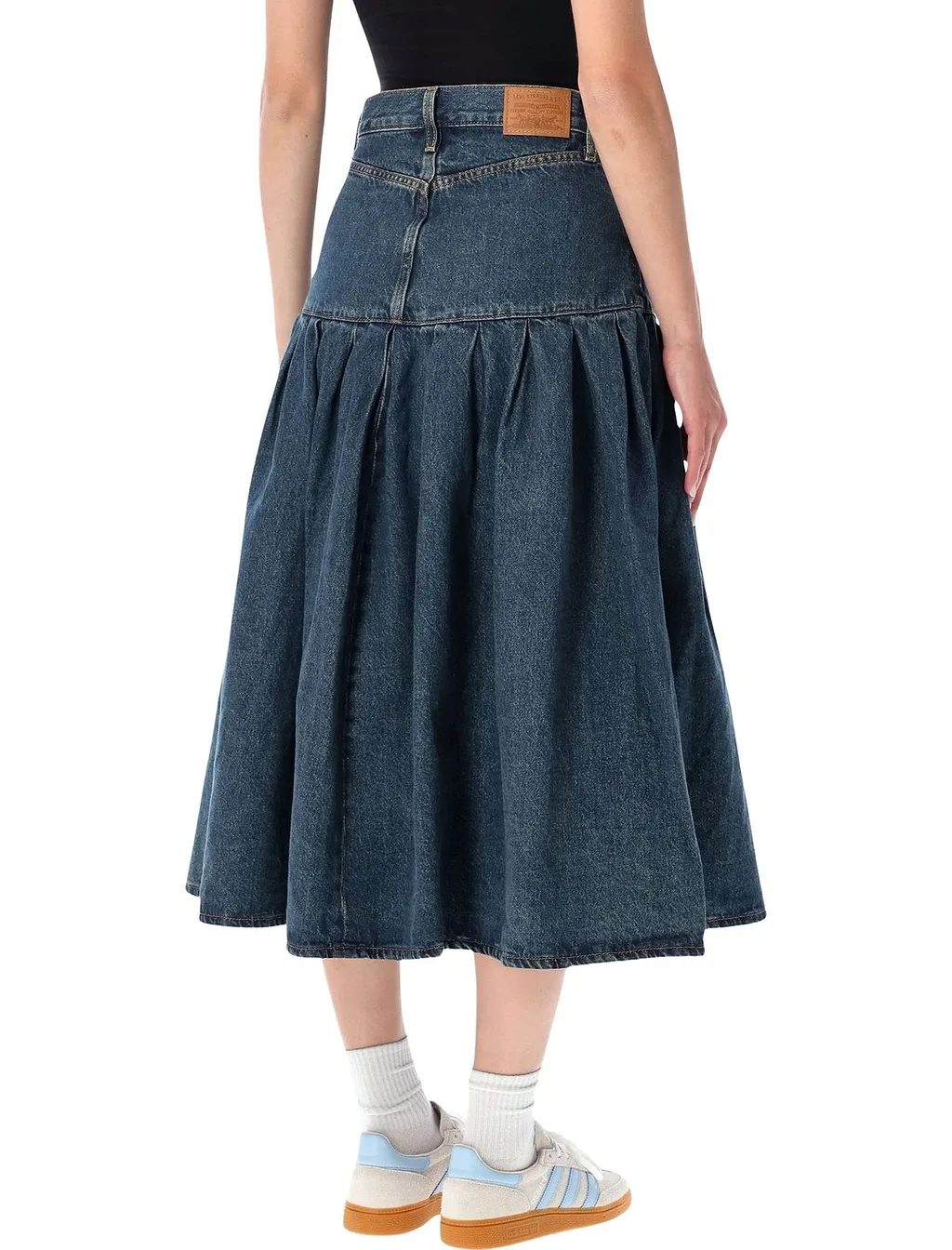 Levi's Yoked Pleated Midi Skirt