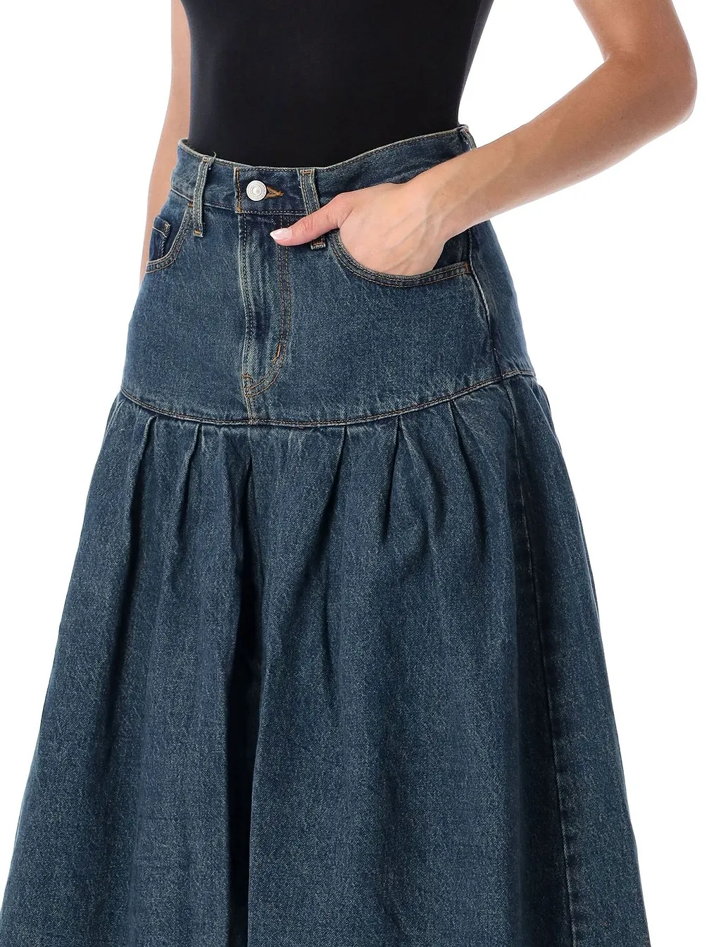 Levi's Yoked Pleated Midi Skirt